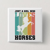 馬を愛する女の子 馬の女の子| Horse Girl 缶バッジ (正面)