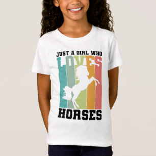 馬を愛する女の子 馬の女の子  Horse Girl Tシャツ