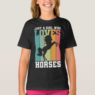 馬を愛する女の子 馬の女の子  Horse Girl Tシャツ