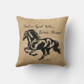 馬を愛する女の子、馬の装飾用クッション クッション (裏面)