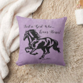 馬を愛する女の子、馬の装飾用クッション クッション (ブランケット)