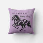 馬を愛する女の子、馬の装飾用クッション クッション (裏面)