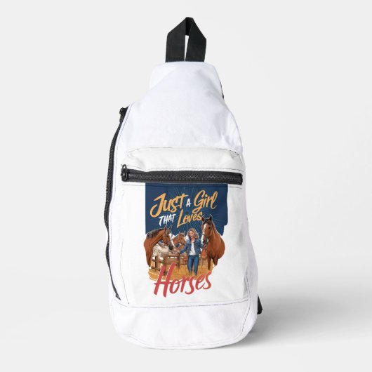 馬を愛する女の子(1) スリングバッグ (正面)