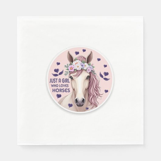 馬を愛する女の子(2) スタンダードランチョンナプキン (正面)