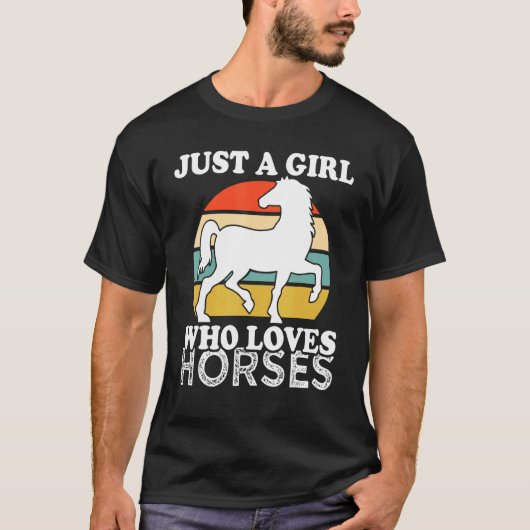 馬を愛する女の子 Tシャツ (正面)