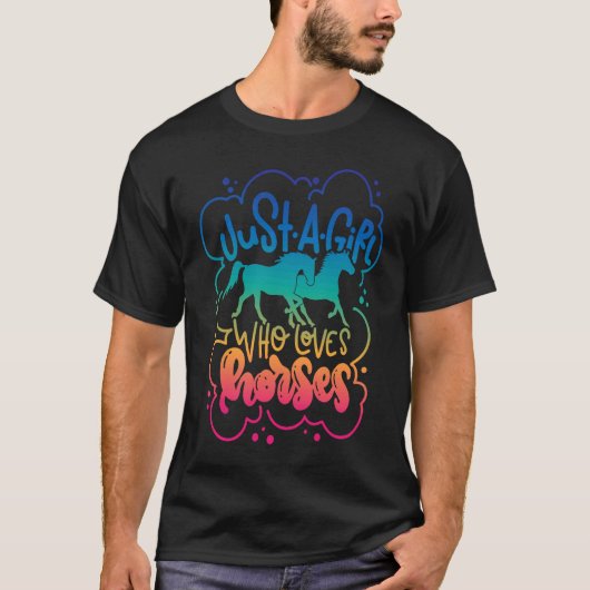 馬を愛する女の子 Tシャツ (正面)