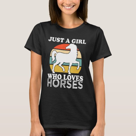 馬を愛する女の子 Tシャツ (正面)