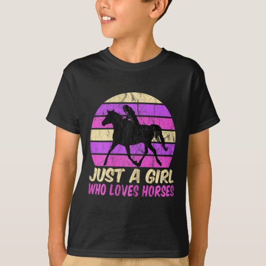 馬を愛する女の子 Tシャツ (正面)