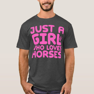 馬を愛する女の子 Tシャツ