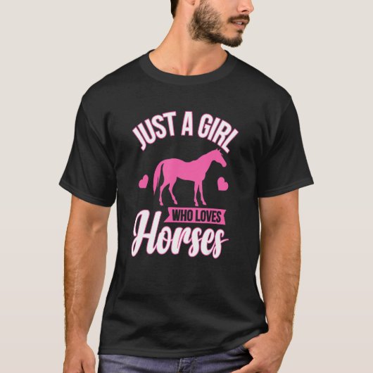 馬を愛する女の子 Tシャツ (正面)