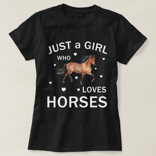 馬を愛する女の子 Tシャツ (デザイン正面)