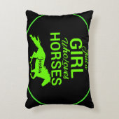 馬を愛する女パーソナライズされたの子 アクセントクッション (正面(垂直))