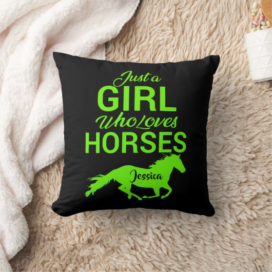 馬を愛する女パーソナライズされたの子 クッション (ブランケット)