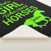 馬を愛する女パーソナライズされたの子 シェルパブランケット (3/4)