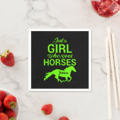 馬を愛する女パーソナライズされたの子 スタンダードカクテルナプキン (インサイチュ)