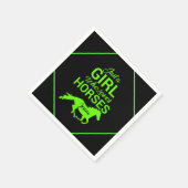 馬を愛する女パーソナライズされたの子 スタンダードカクテルナプキン (角)