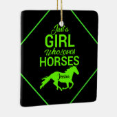 馬を愛する女パーソナライズされたの子 セラミックオーナメント (右)