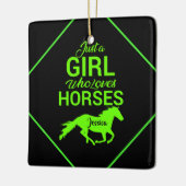 馬を愛する女パーソナライズされたの子 セラミックオーナメント (左)