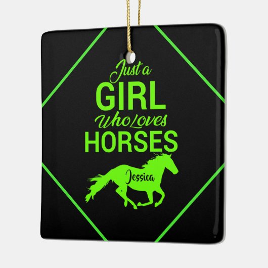 馬を愛する女パーソナライズされたの子 セラミックオーナメント (左)