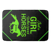 馬を愛する女パーソナライズされたの子 バスマット (正面)