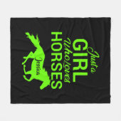 馬を愛する女パーソナライズされたの子 フリースブランケット (正面(横))