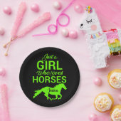馬を愛する女パーソナライズされたの子 ペーパープレート (パーティー)