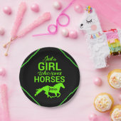 馬を愛する女パーソナライズされたの子 ペーパープレート (パーティー)