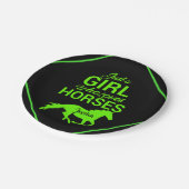 馬を愛する女パーソナライズされたの子 ペーパープレート (アングル)