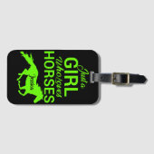 馬を愛する女パーソナライズされたの子 ラゲッジタグ (正面横)