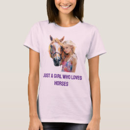馬を愛する少女に過ぎない – かわいい馬術 Tシャツ