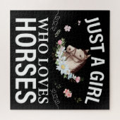 馬を愛する少女のフローラ ジグソーパズル (横)