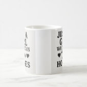 馬を愛する少女マグカップ – かわいい馬術 コーヒーマグカップ (中央)