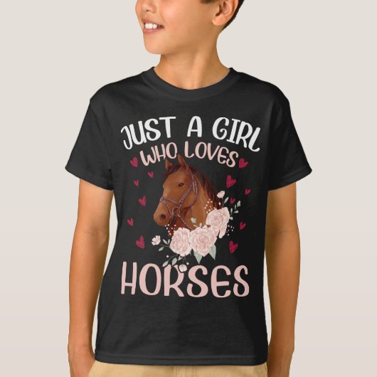 馬を愛する少女 Tシャツ (正面)