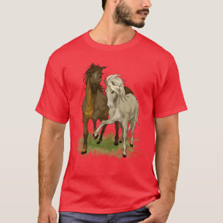 馬を愛する馬のイラスト Tシャツ