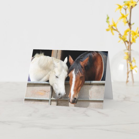 馬を愛する カード (黄色い花)