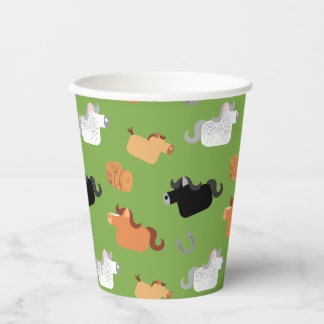 馬を持って 紙コップ