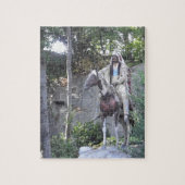 馬を持つ原産のアメリカインディアンの責任者 ジグソーパズル (縦)