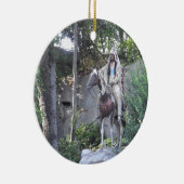 馬を持つ原産のアメリカインディアンの責任者 セラミックオーナメント (右)