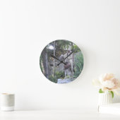 馬を持つ原産のアメリカインディアンの責任者 ラウンド壁時計 (ホーム)