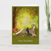 馬を持つ女の子ファンタジーアートの写真カード カード (正面)