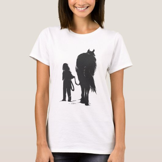 馬を持つ女の子 Tシャツ (正面)
