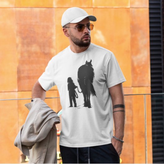 馬を持つ女の子 Tシャツ