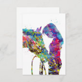 馬を持つ女カラフルの子 出欠カード (正面/裏面)