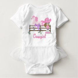 馬を持つ女性のカーボーイ ベビーボディスーツ