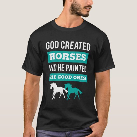 馬を持つ絵を描馬乗り Tシャツ (正面)