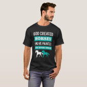 馬を持つ絵を描馬乗り Tシャツ (正面フル)