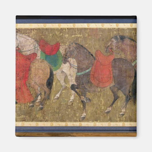 馬を持つ馬丁 マグネット (正面)