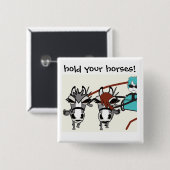 馬を持つ 缶バッジ (正面&裏面)