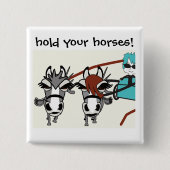 馬を持つ 缶バッジ (正面)