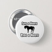 馬を救う、ナース 缶バッジ (正面&裏面)